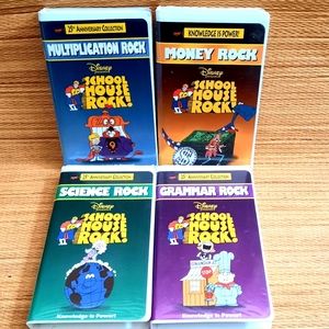 School House Rock- Money, Multiplication, Science, Grammar, VHS Tapes- (4)